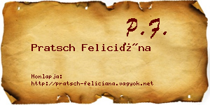 Pratsch Feliciána névjegykártya